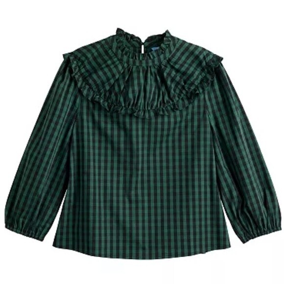 Women's DRAPER JAMES RSVP Ruffle Neck Top - Picture 14 of 14